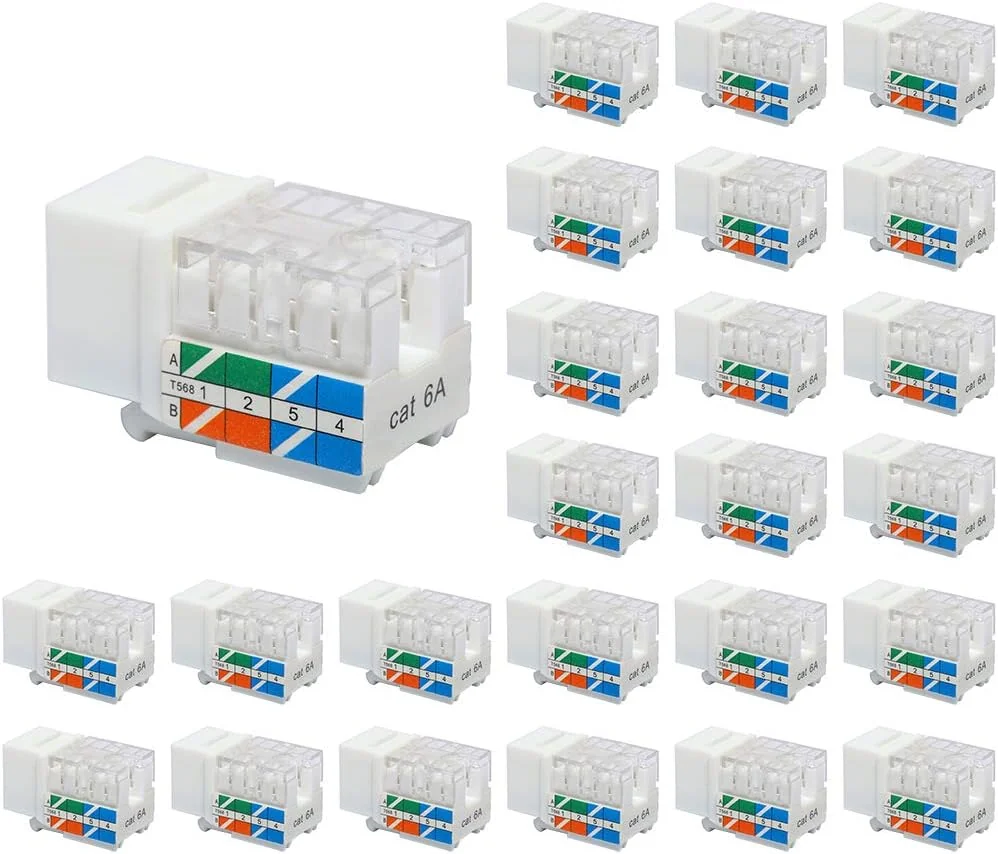 VCE 25个装Cat6A RJ45 90度模块插座