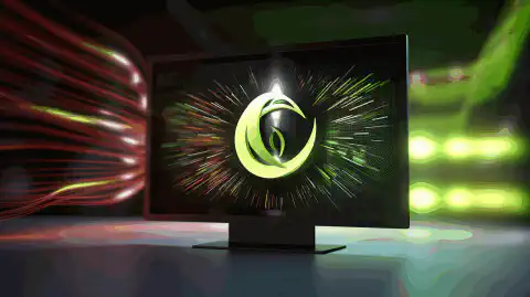 这是一张显示 Linux 发行版徽标的电脑屏幕图片，背景是英伟达™（NVIDIA®）显卡和丰富多彩的图形，代表 Linux 发行版对英伟达™（NVIDIA®）GPU 的无缝支持和性能优化。